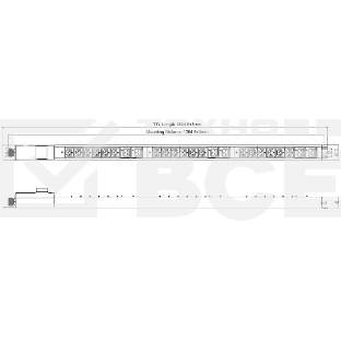 Блок распределения питания Powercom PDU-32AV24-18C3-6C9-3P верт.размещ. 18xC13 6xC19 3x32A IEC 60309 2м