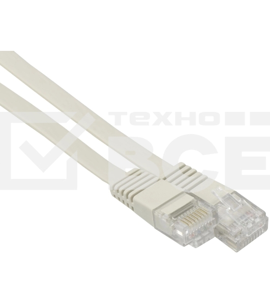 Патч-корд Buro BU-5E-FLAT-2M-G cat.5E molded 2м серый RJ-45 (m)-RJ-45 (m)