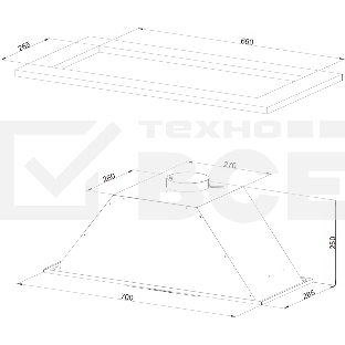 Встраиваемая вытяжка Kuppersberg INLINEA 70 LX 25 х 70 х 28.5 см, 650 м3/ч, 42 дБ, отвод/циркуляция, кнопочное управление, 3 скорости, нержавеющая сталь
