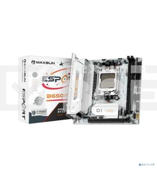 Материнская плата MAXSUN MS-eSport B650ITX WIFI ICE, AM5, AMD B650, 2xDDR5, 2xSATA, 2xM.2, 1xPCIe 5.0 x16, 1xHDMI 1.4, 1xDP, 1x2.5Gb LAN, Wi-Fi 6, Bluetooth 5.2, 2xUSB-A 5Gbps, 4xUSB-A 2.0, 3x3.5 мм, 7.1, Mini-ITX
