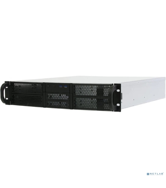 Корпус Procase RE204-D4H2-FA-55 2U server case,4x5.25+2HDD,черный,без блока питания(2U,2U-redundant),глубина 550мм,ATX 12'x9.6', панель вентиляторов 4*80х25 PWM