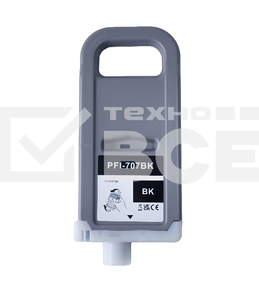 Картридж струйный Sakura 9821B001 (PFI-707BK) для Canon, черный, 700 мл.