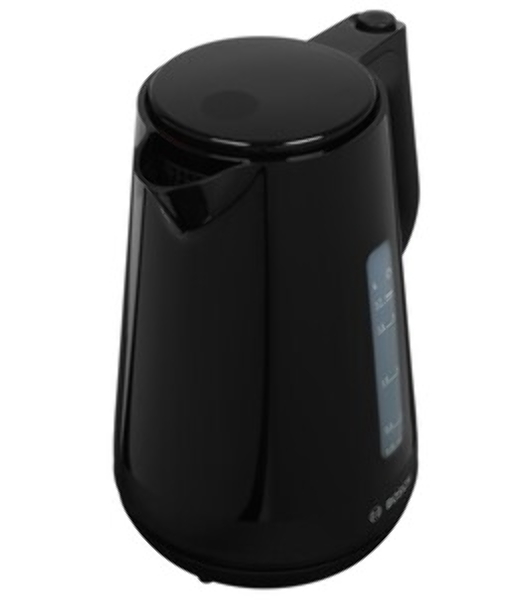 Электрочайник Bosch TWK1M123 черный, 1.7 л, 2400 Вт, скрытый нагревательный элемент
