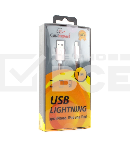 Кабель Cablexpert для Apple CC-G-APUSB02Cu-1M, AM/Lightning, серия Gold, длина 1м, золото, блистер