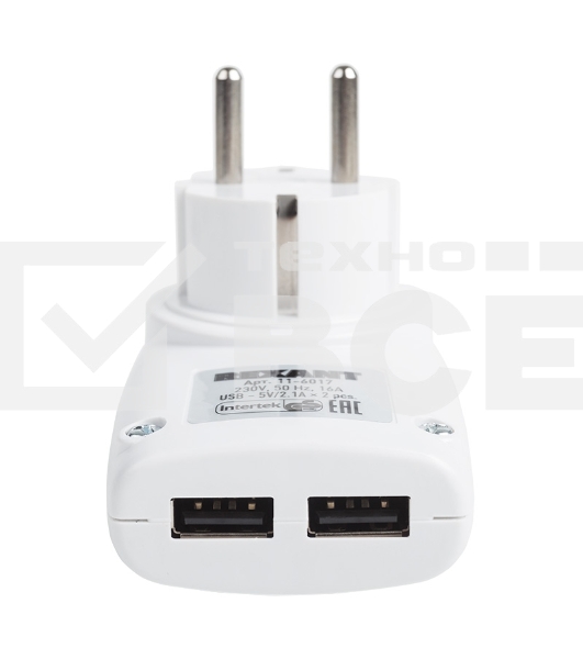 Адаптер питания 220В + 2 USB Rexant RX-17