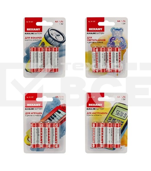 Алкалиновая батарейка AA/LR6 1,5 V Rexant