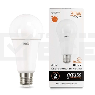 Лампа светодиодная Led Elementary A67 30Вт E27 3000К Gauss 73219