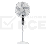 Вентилятор напольный DUX 60-0213 белый/синий 60 Вт, 5 лопастей, подставка круглая, д/у управление, фото 1