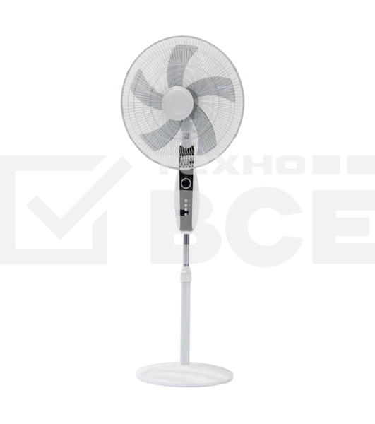 Вентилятор напольный DUX 60-0213 белый/синий 60 Вт, 5 лопастей, подставка круглая, д/у управление