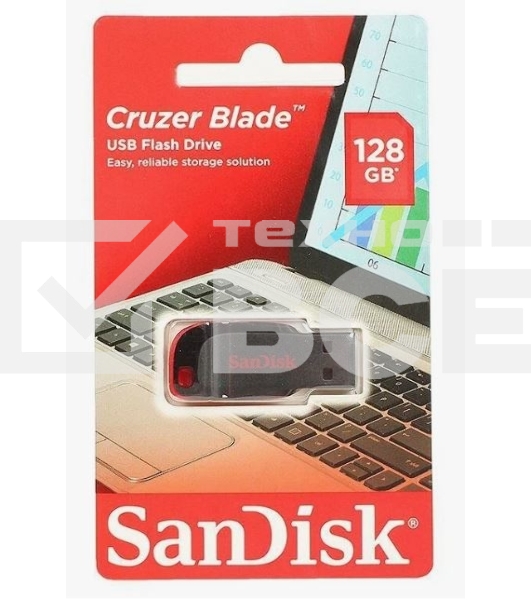 Флеш диск 128GB SanDisk CZ50 Cruzer Blade, USB 2.0