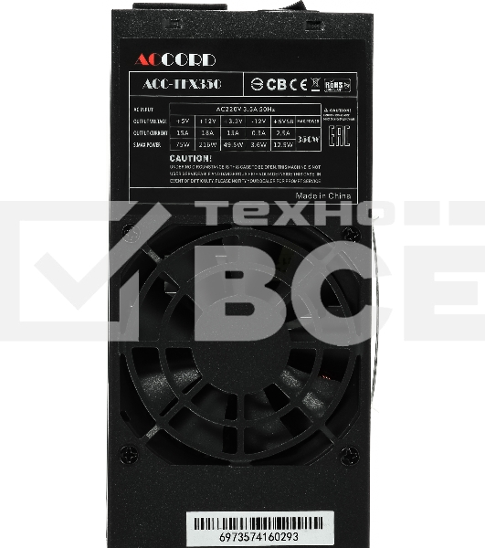 Блок питания Accord, ACC-TFX350, 350Вт, 80мм, черный