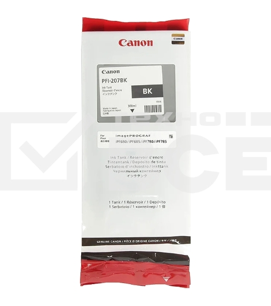 Картридж струйный Canon PFI-207 BK (8789B001) черный (300 мл) для Canon imagePROGRAPH iPF680, 685, 780, 785