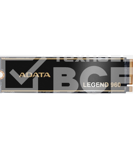 Накопитель SSD ADATA LEGEND 960, 1Tb, PCIe 4.0 x4, M.2 2280, NVMe, R/W 7400/6000, с радиатором