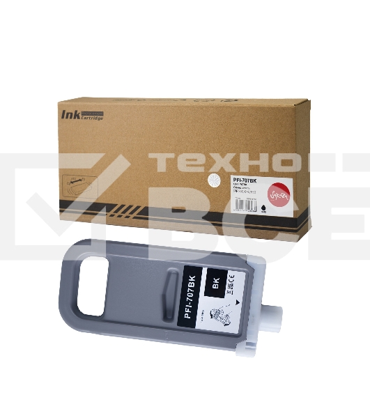 Картридж струйный Sakura 9821B001 (PFI-707BK) для Canon, черный, 700 мл.