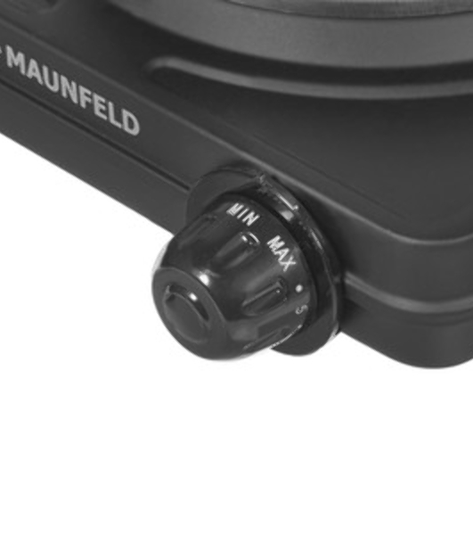 Плита настольная электрическая Maunfeld SEHE.231B чёрный, 1 кВт, ТЭН, конфорки - 1, эмаль, поворотные переключатели