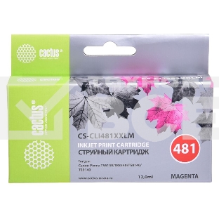 Картридж струйный Cactus CS-CLI481XXLM пурпурный (12 мл) для Canon Pixma TR7540/TR8540/TS6140/TS8140