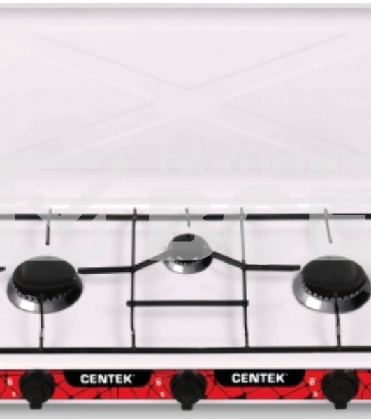 Газовая плита Centek CT-1522  белый  Centek CT-1522 (белая), 3 конфорки, КРЫШКА, сменные форсунки баллон/магистраль