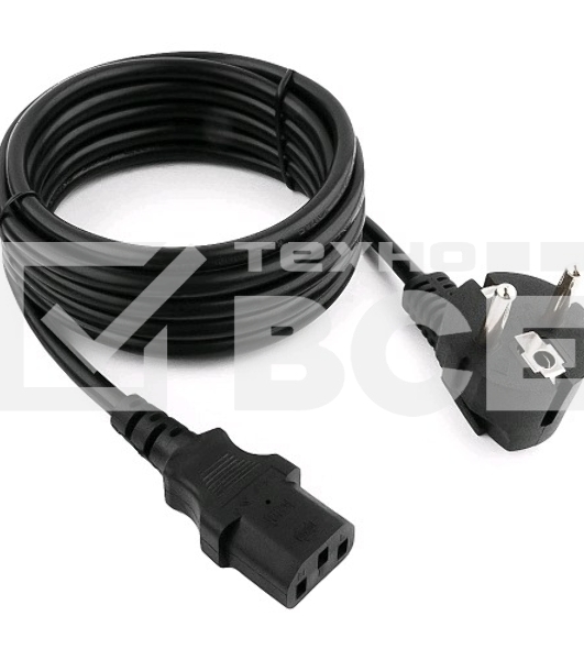 Кабель Кабель питания Gembird 3.0м, черный, с заземлением, пакет PC-186-10