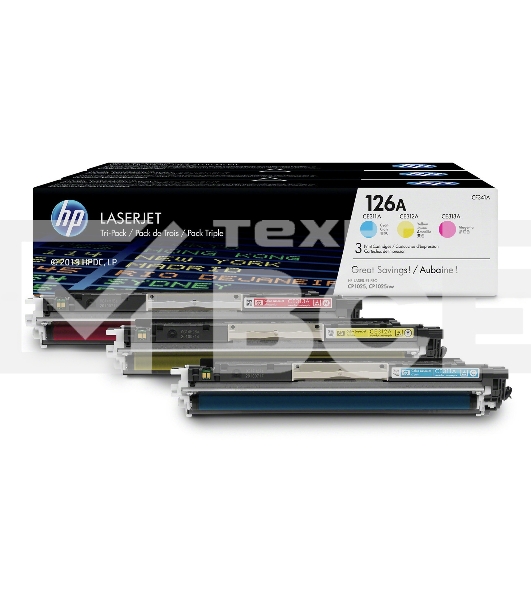 Картридж лазерный комплект HP CF341A голубой/пурпурный/желтый для LJ CP1025 3 х 1000 стр