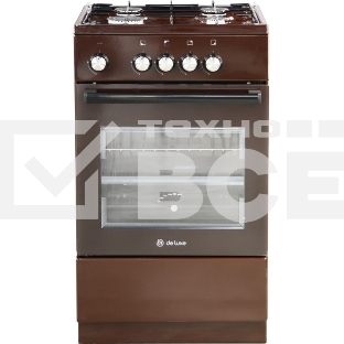 Плита Газовая De Luxe 5040.48г (щ)-014 коричневый (без крышки) реш.эмаль