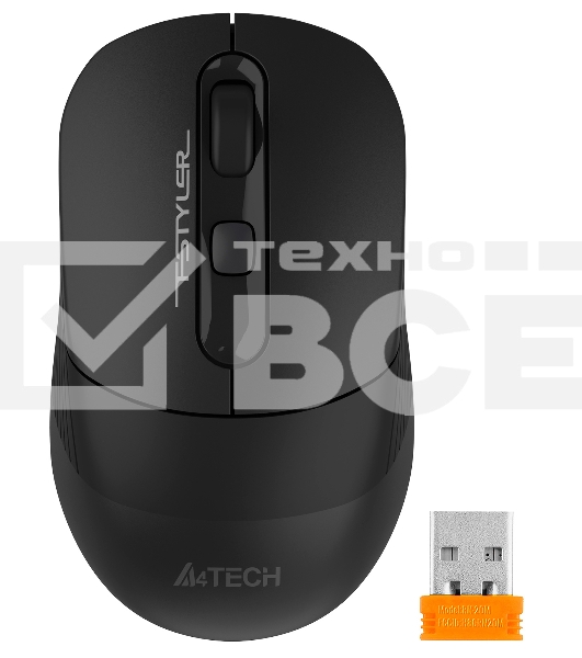 Мышь беспроводная A4Tech Fstyler FB10C черный, 2000 dpi, радиоканал, Bluetooth, USB, кнопки - 4