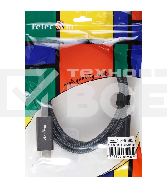 Кабель DisplayPort M-> HDMI M 4K@60Hz 1.8m Telecom,оплетка (TA561M-1.8M)