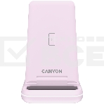 Беспроводное зарядное устройство CANYON WS-304,  Foldable  3in1 Wireless charger, with touch button for Running water light, Input 9V/2A,  12V/1.5AOutput 15W/10W/7.5W/5W, Type c to USB-A cable length 1.2m, with QC18W EU plug,132.51х75х28.58мм, 0.168Kg, Iced Pink, фото7