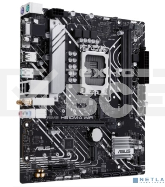 Материнская плата ASUS PRIME H610M-A WIFI, LGA 1700, Intel H610, 2xDDR5, 4xSATA, 2xM.2, 1xPCIe 4.0 x16, 1xDP, 1xHDMI, 1xVGA, 1x1Gb LAN, 1xUSB 3.2 Gen 2, 4xUSB 2.0, 3x3.5 мм, 7.1, mATX