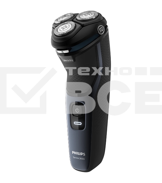 Бритва роторная Philips S3134/51 реж.эл.:3 питан.:аккум. черный
