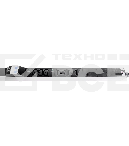 Блок силовых розеток Rem, IEC 60320 С13 х 12, IEC 60320 С19 х 8, вход колодка, 1863х45х60 мм (ВхШхГ), 32А, автомат, алюминий, с мониторингом