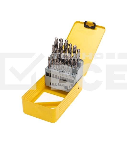 Набор сверл по металлу, 1-13мм (через 0,5мм), HSS, цилиндрический хвостовик, металлический кейс, 25 шт. Kranz