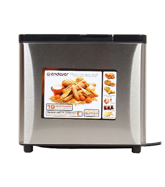 Хлебопечка Endever Skyline MB-54, стальной, мощность 750Вт, LED дисплей,19 автопрограмм