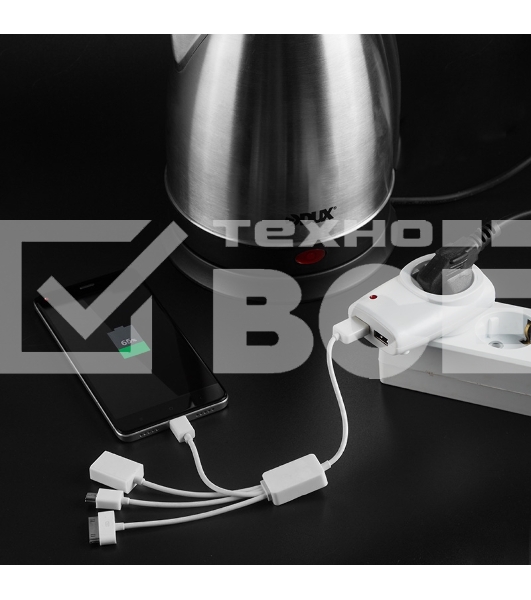 Адаптер питания 220В + 2 USB Rexant RX-17