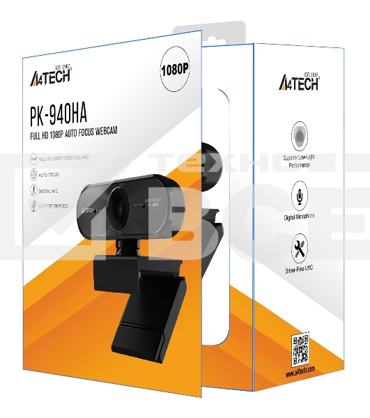 Камера Web A4Tech PK-940HA черный 2Mpix (1920x1080) USB2.0 с микрофоном