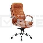 Кресло руководителя Бюрократ T-9950 Leather Ontano рыжий, кожа, крестовина хром, фото8