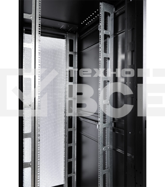 Шкаф серверный ПРОФ напольный 42U (800x1000) дверь перфор., задние двойные перфор., черный, в сборе