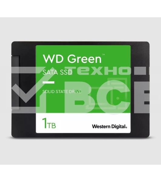 Накопитель SSD WD Green WDS100T3G0A, 1000Gb, SATA III, 2.5
