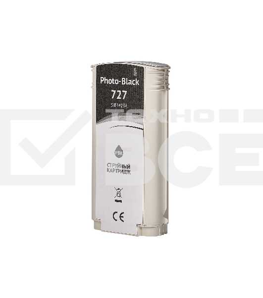 Струйный картридж Sakura B3P23A (№727 Photo Black) для HP, фото-черный, 130 мл.