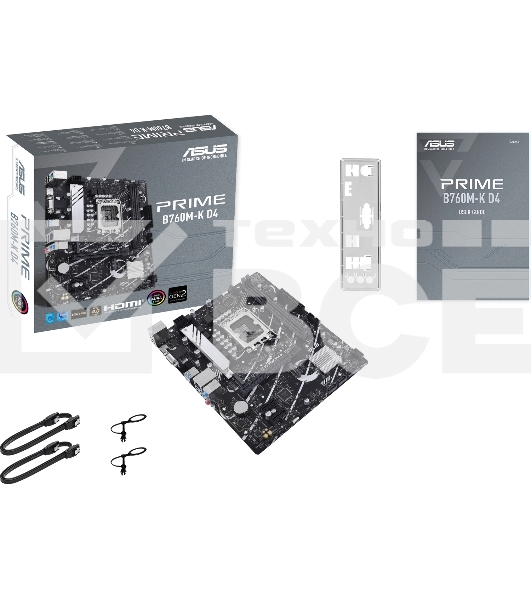 Материнская плата ASUS PRIME B760M-K D4, LGA 1700, Intel B760, 2xDDR4, 4xSATA, 2xM.2, 1xPCIe 4.0 x16, 2xPCIe x1, 1xHDMI, 1xVGA, 1x 2.5Gb LAN, 2xUSB-A 3.2 Gen 1, 2xUSB-A 2.0, 3x3.5 мм, 7.1, mATX
