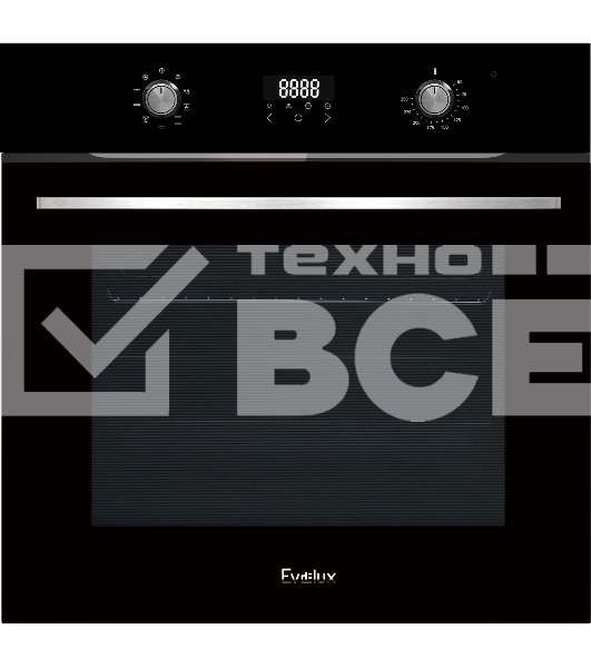 Встраиваемый электрический духовой шкаф Evelux EO 635 PB, черное стекло