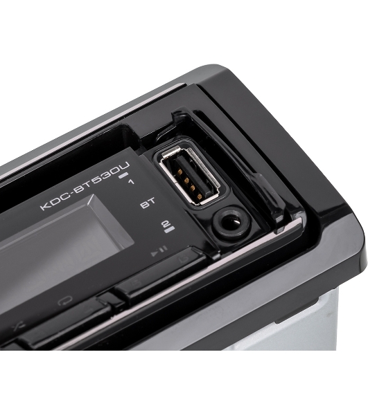 Автомагнитола Kenwood KDC-BT530U, 1 DIN, CD, Bluetooth, USB Type-A, AUX, съёмная панель