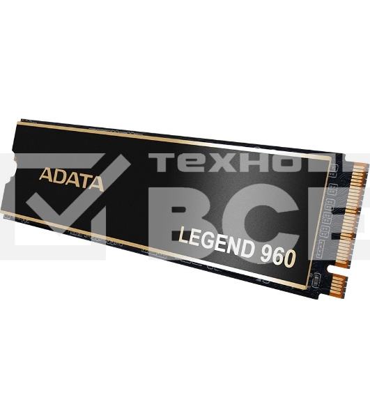 Накопитель SSD ADATA LEGEND 960, 1Tb, PCIe 4.0 x4, M.2 2280, NVMe, R/W 7400/6000, с радиатором