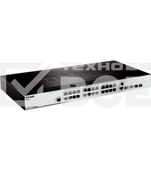 Управляемый коммутатор 2 уровня D-Link DES-3200-28/C1A с 24 портами 10/100BASE-T + 2 комбо-портами 1000Base-T/SFP