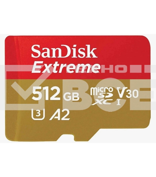 Флеш карта microSD 512GB SanDisk microSDXC Class 10 UHS-I A2 C10 V30 U3 Extreme 190MB/s