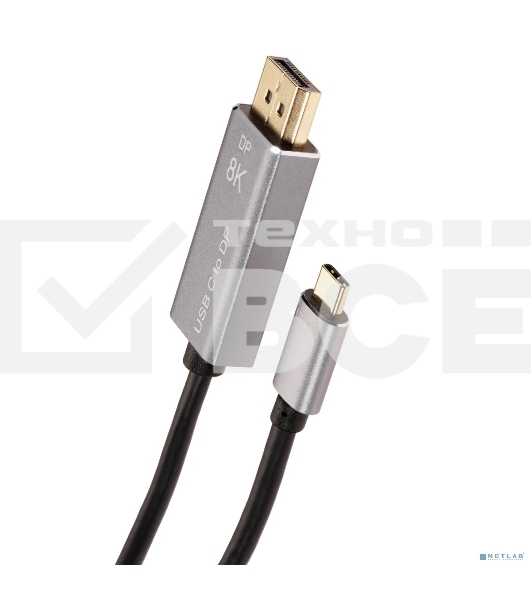 Кабель-адаптер VCOM USB Type-Cm --> DP1.4v (m) 8K@60Hz, 1.8m , Alum Shell