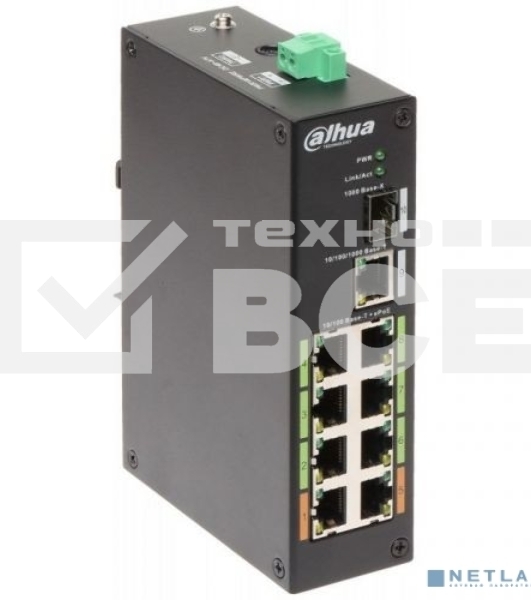 Коммутатор Dahua DH-LR2110-8ET-120 8-портовый ePoE