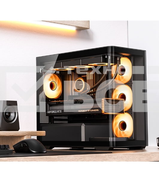 Корпус без блока питания/ Корпус JONSBO D300 Black MATX без БП, боковая панель из закаленного стекла, mini-ITX, micro-ATX, черный