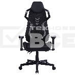 Кресло игровое Cactus CS-CHR-090BL черный, сиденье черный, эко.кожа, крестовина пластик, пластик черный, фото4
