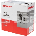 Кабель витая пара Rexant LIGHT U/UTP, категория 5e, ZH нг(А)-HF, 4PR, 24AWG, внутренний, серый, 305 м, фото6