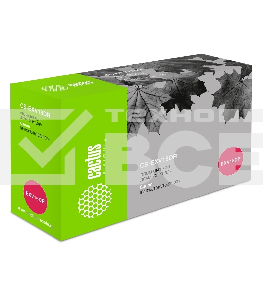 Картридж Cactus CS-EXV18DR черный (26900стр.) для Canon IR 1022A/1022F/1024A/1024F/1024IF/1018/1018J/1020/1019J/1023/1025